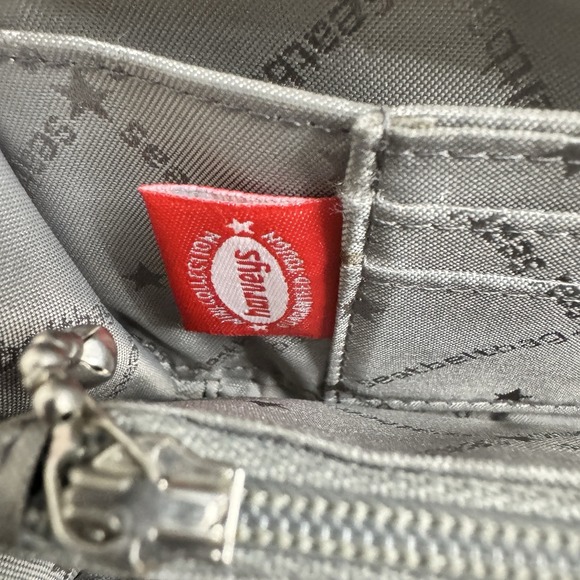 Harvey's Seatbelt Wallet Gray Zip Around 8" Beige Clutch - Picture 9 of 10